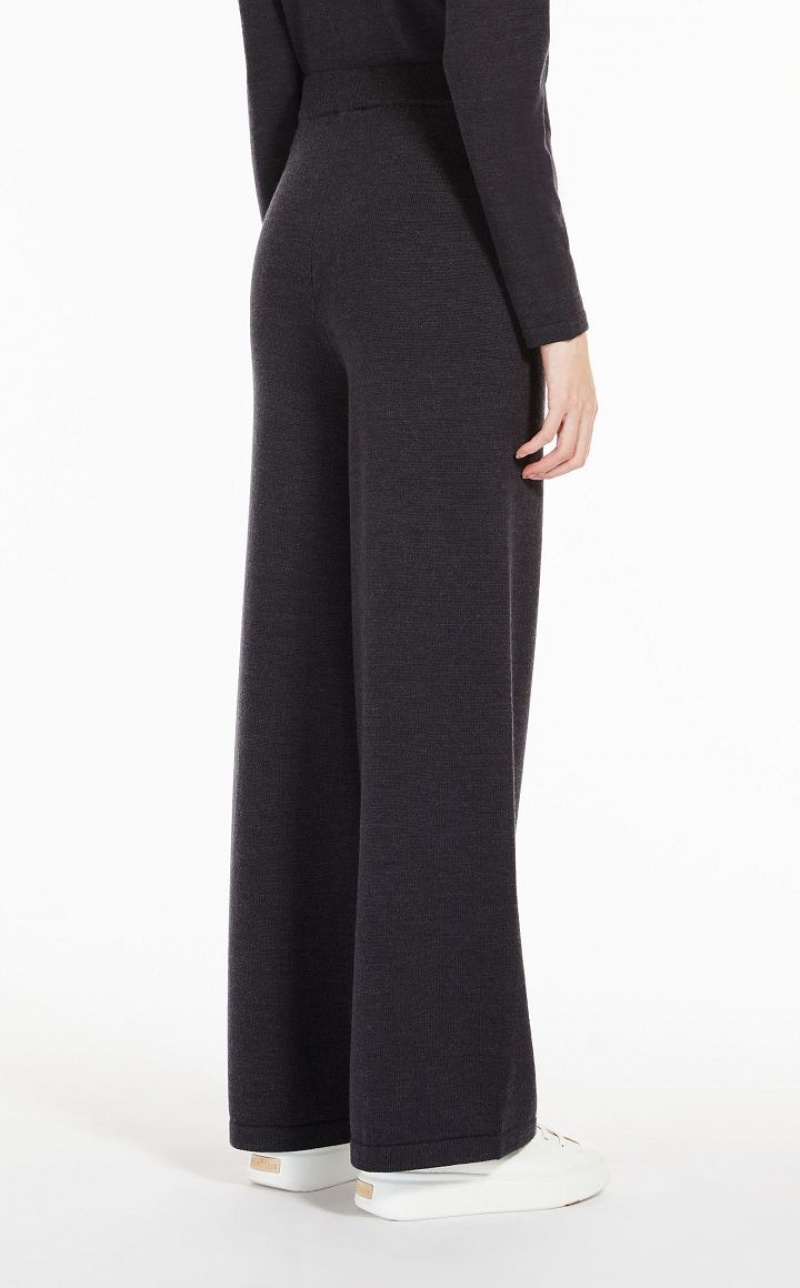 DARK GREY MaxMara Wool Yarn Trousers | MMR593791