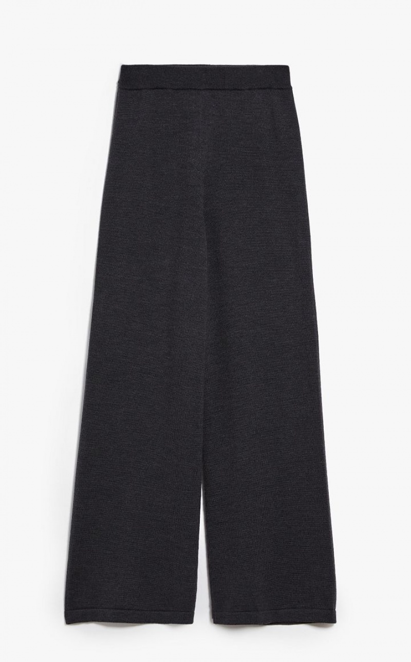 DARK GREY MaxMara Wool Yarn Trousers | MMR593791