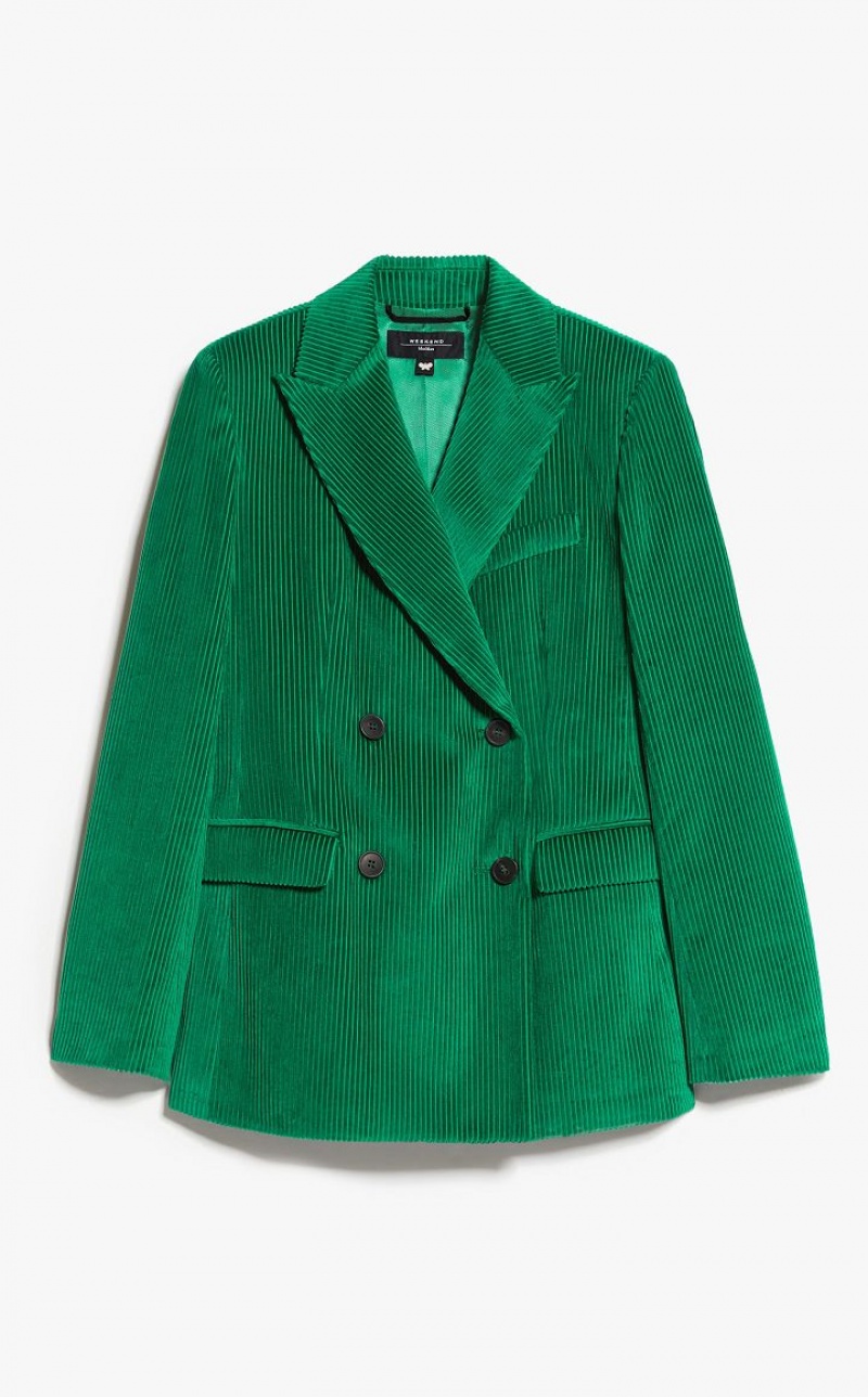 EMERALD MaxMara Cotton Velvet Blazers | MMR594041