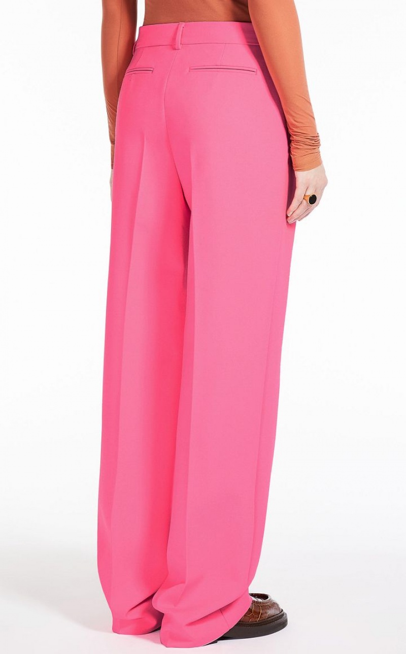 FUCHSIA MaxMara Wide-fit Stretch Wool Trousers | MMR593759