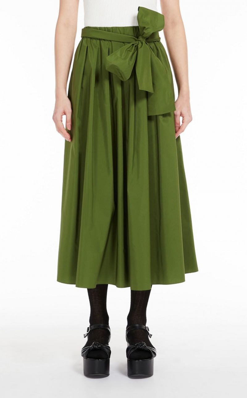 GREEN MaxMara Full In Taffeta Skirts | MMR593730