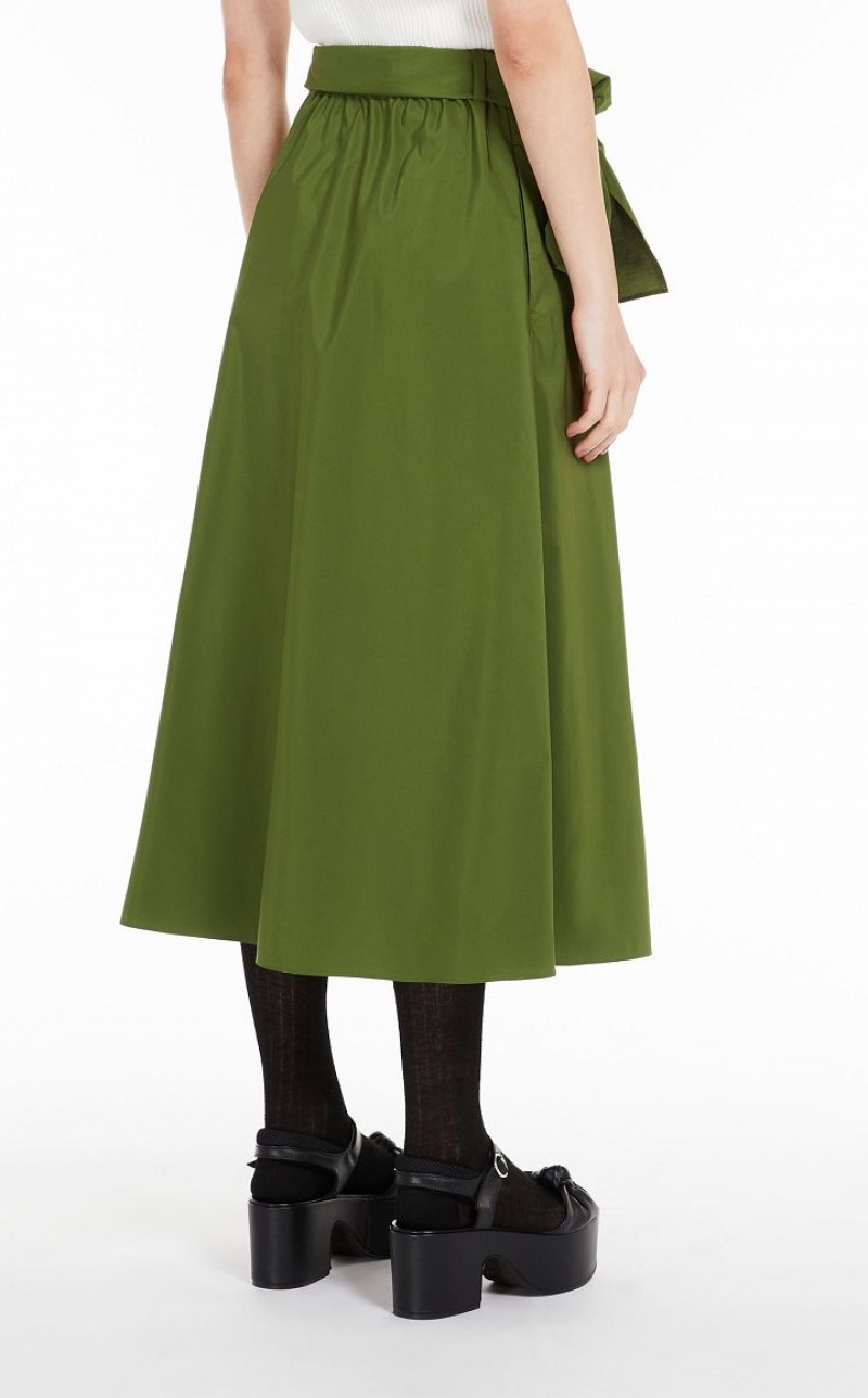 GREEN MaxMara Full In Taffeta Skirts | MMR593730