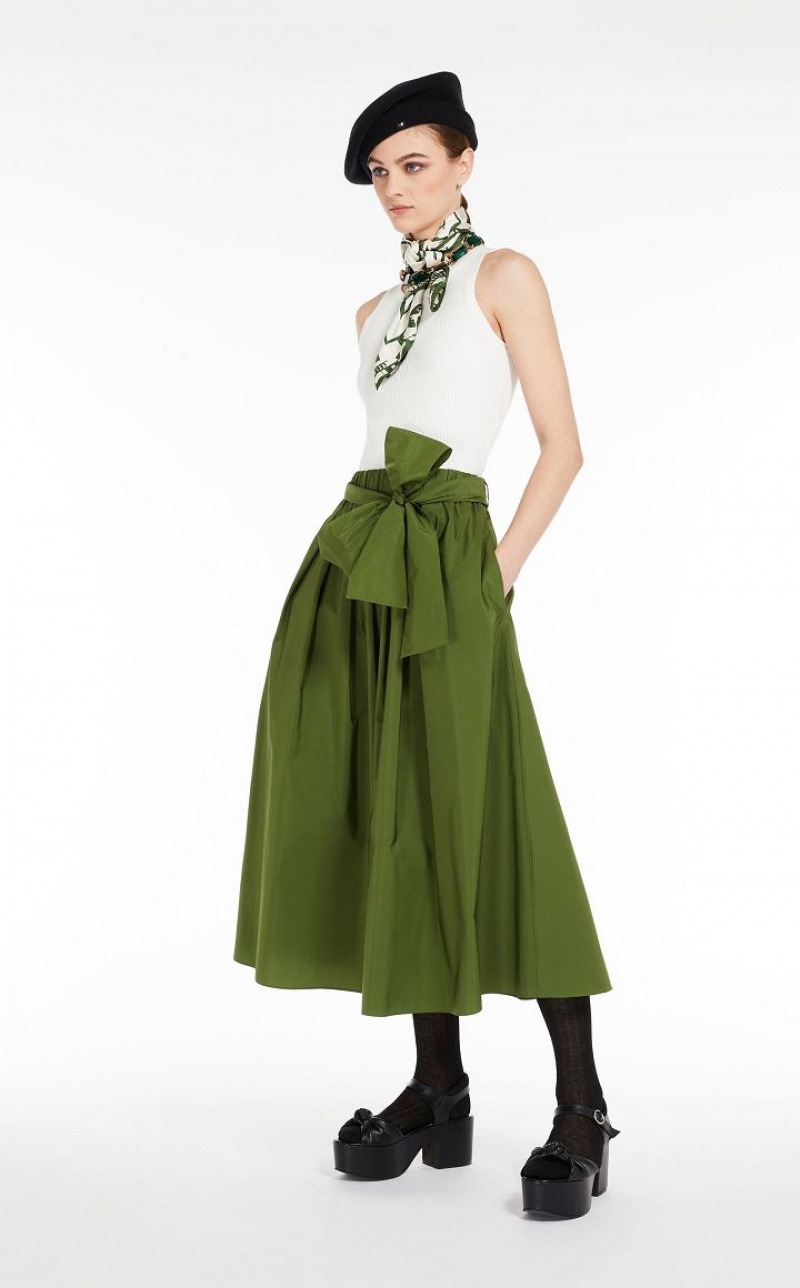 GREEN MaxMara Full In Taffeta Skirts | MMR593730