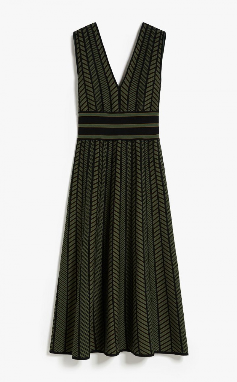 GREEN MaxMara Jacquard Viscose Midi Dresses | MMR593394