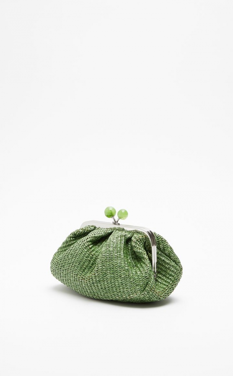 GREEN MaxMara Small Pasticcinoin Raffia Weekend Bag | MMR594168