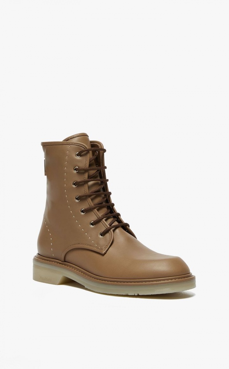 HAZELNUT BROWN MaxMara Leather Ankle Boots | MMR594189