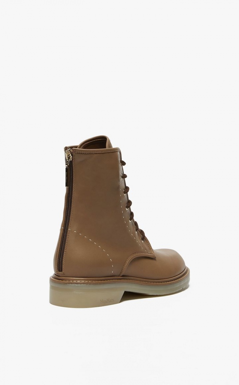 HAZELNUT BROWN MaxMara Leather Ankle Boots | MMR594189