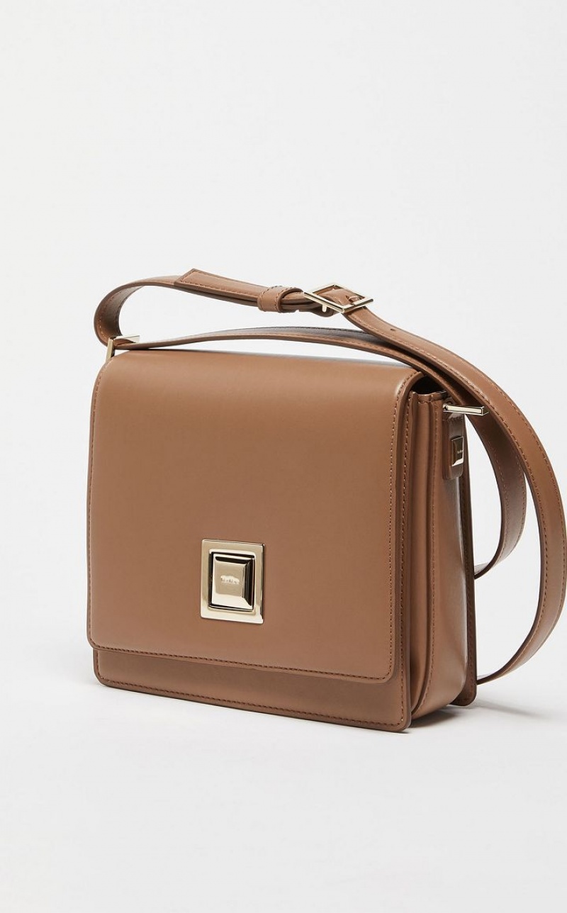 HAZELNUT BROWN MaxMara Leather MM Bag | MMR594121