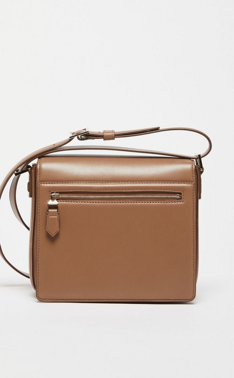 HAZELNUT BROWN MaxMara Leather MM Bag | MMR594121