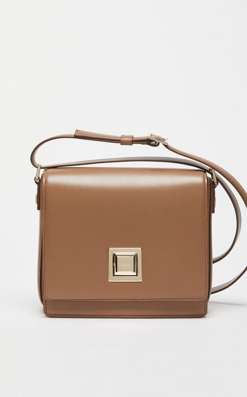 HAZELNUT BROWN MaxMara Leather MM Bag | MMR594121