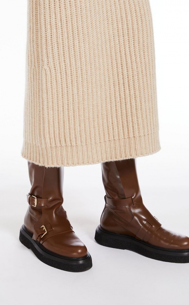 HONEY MaxMara Ribbed Wool And Cashmere One-shoulder Dresses | MMR593283