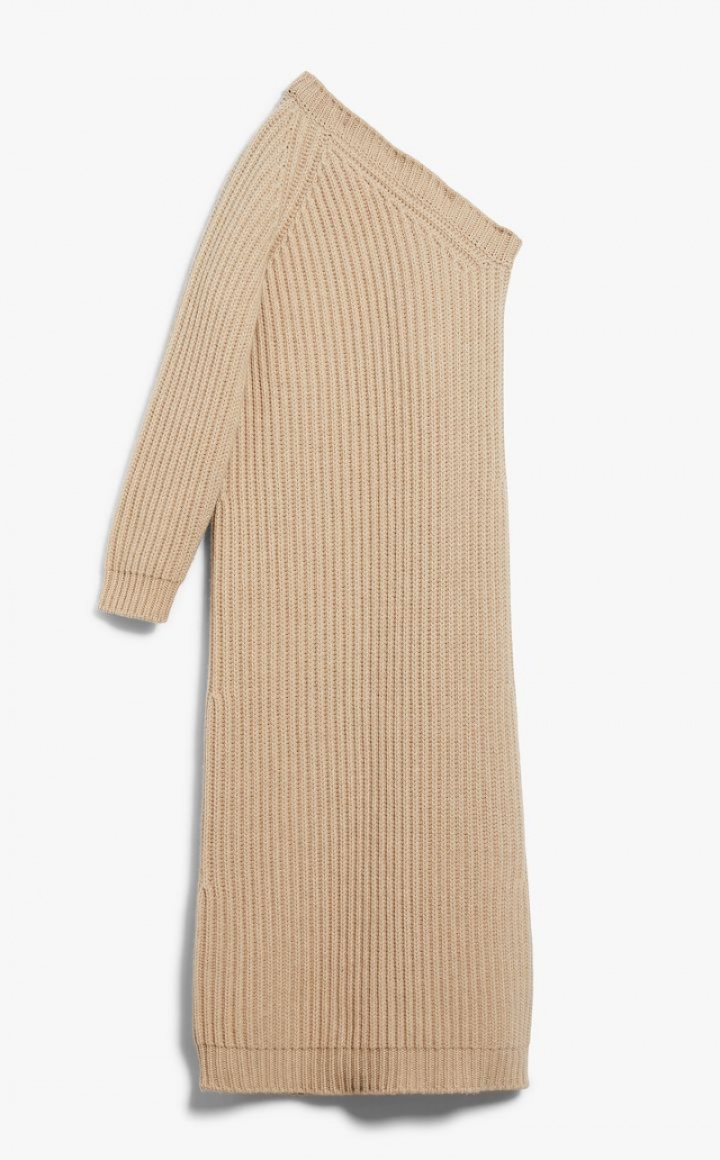 HONEY MaxMara Ribbed Wool And Cashmere One-shoulder Dresses | MMR593283