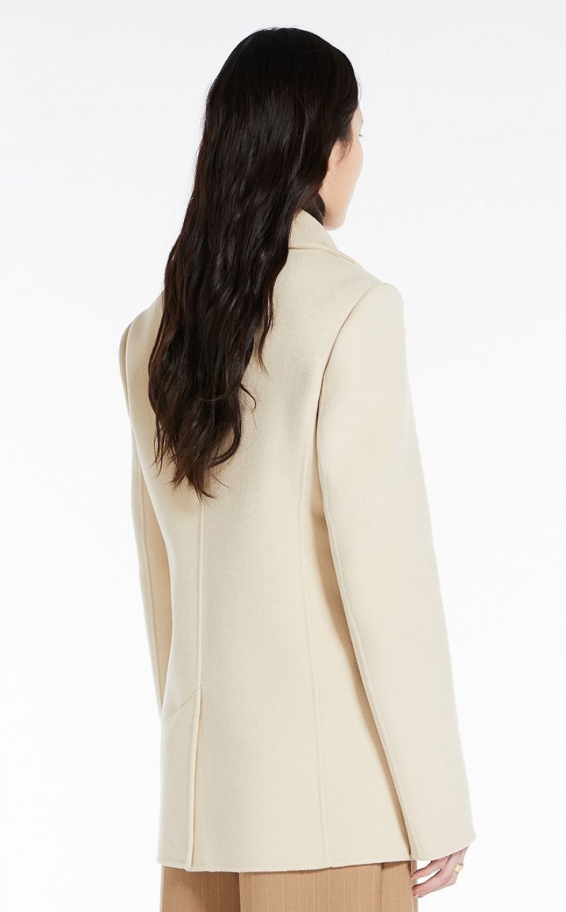 IVORY MaxMara Double-faced Woollen Cloth Pea Coats | MMR593836