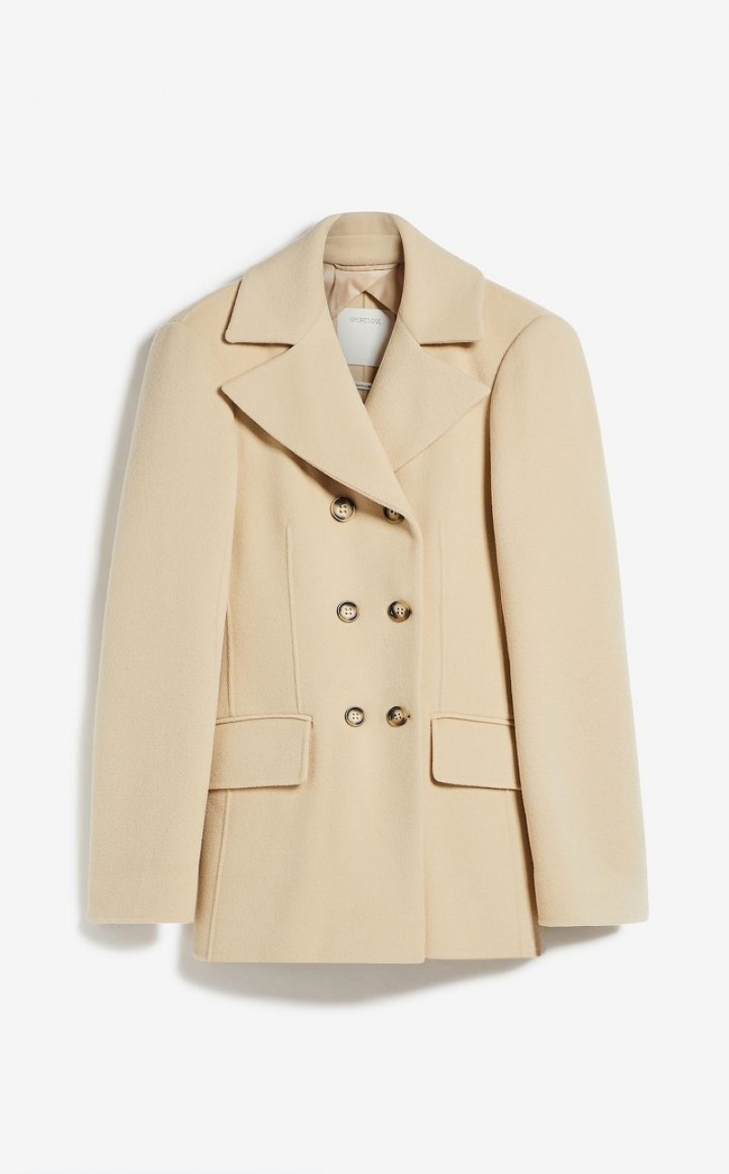 IVORY MaxMara Double-faced Woollen Cloth Pea Coats | MMR593836