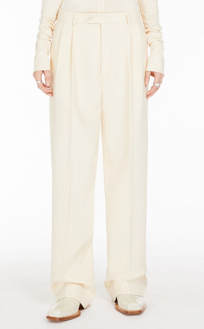 IVORY MaxMara Low-rise Boyfriend Trousers | MMR593768