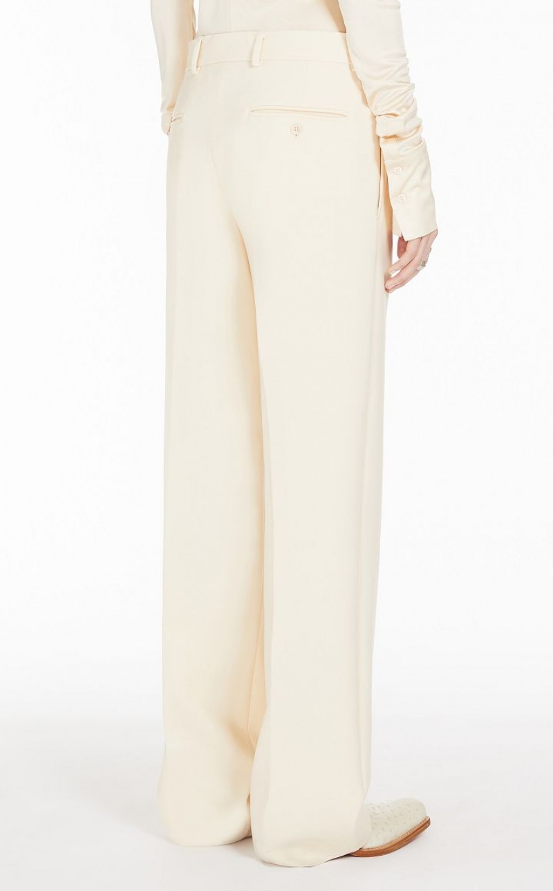 IVORY MaxMara Low-rise Boyfriend Trousers | MMR593768