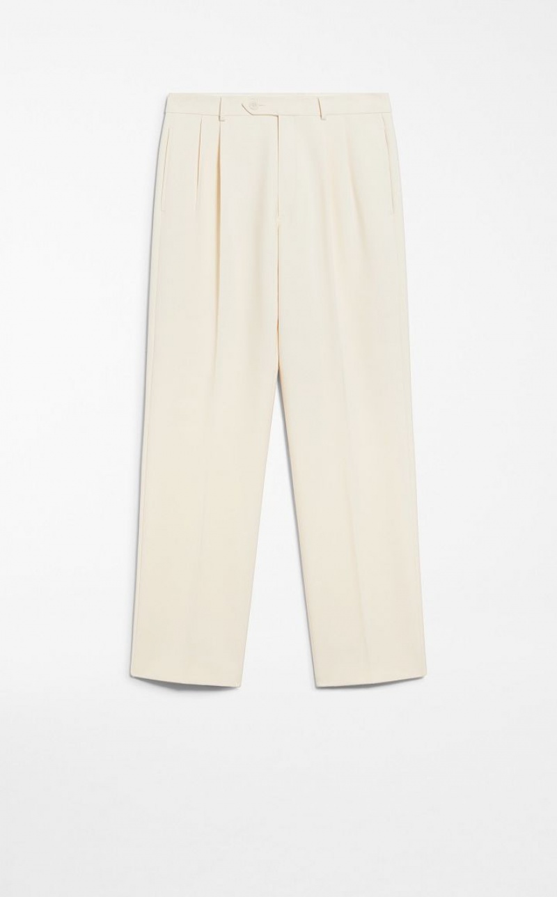 IVORY MaxMara Low-rise Boyfriend Trousers | MMR593768