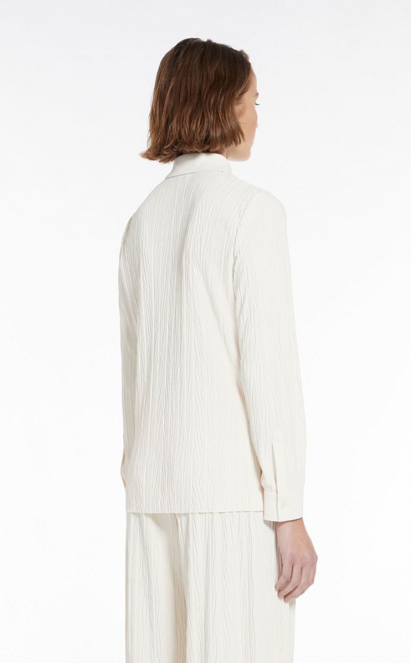 IVORY MaxMara Pleated Jersey Tops | MMR593642