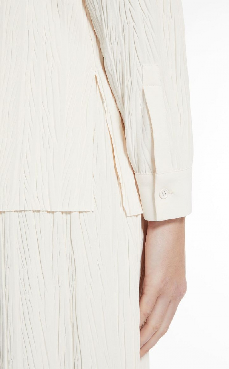 IVORY MaxMara Pleated Jersey Tops | MMR593642