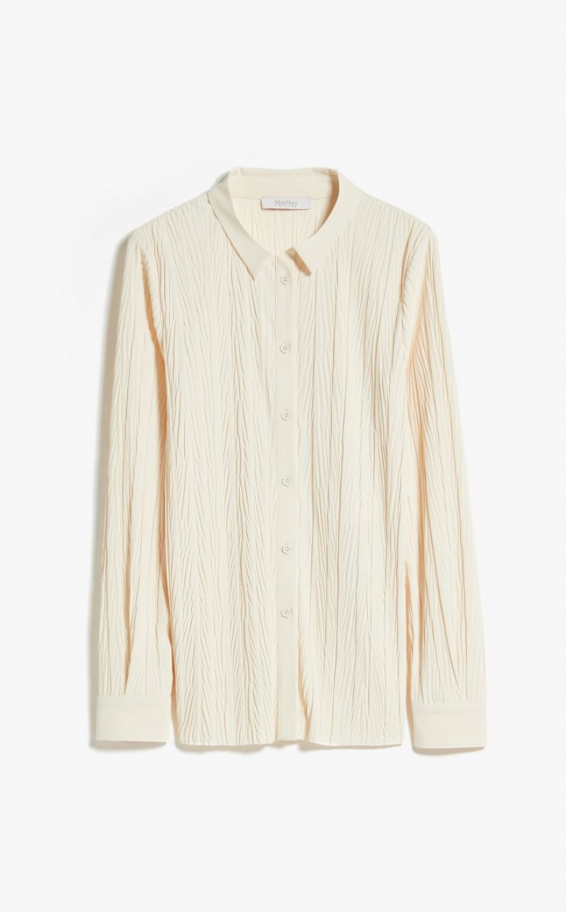 IVORY MaxMara Pleated Jersey Tops | MMR593642