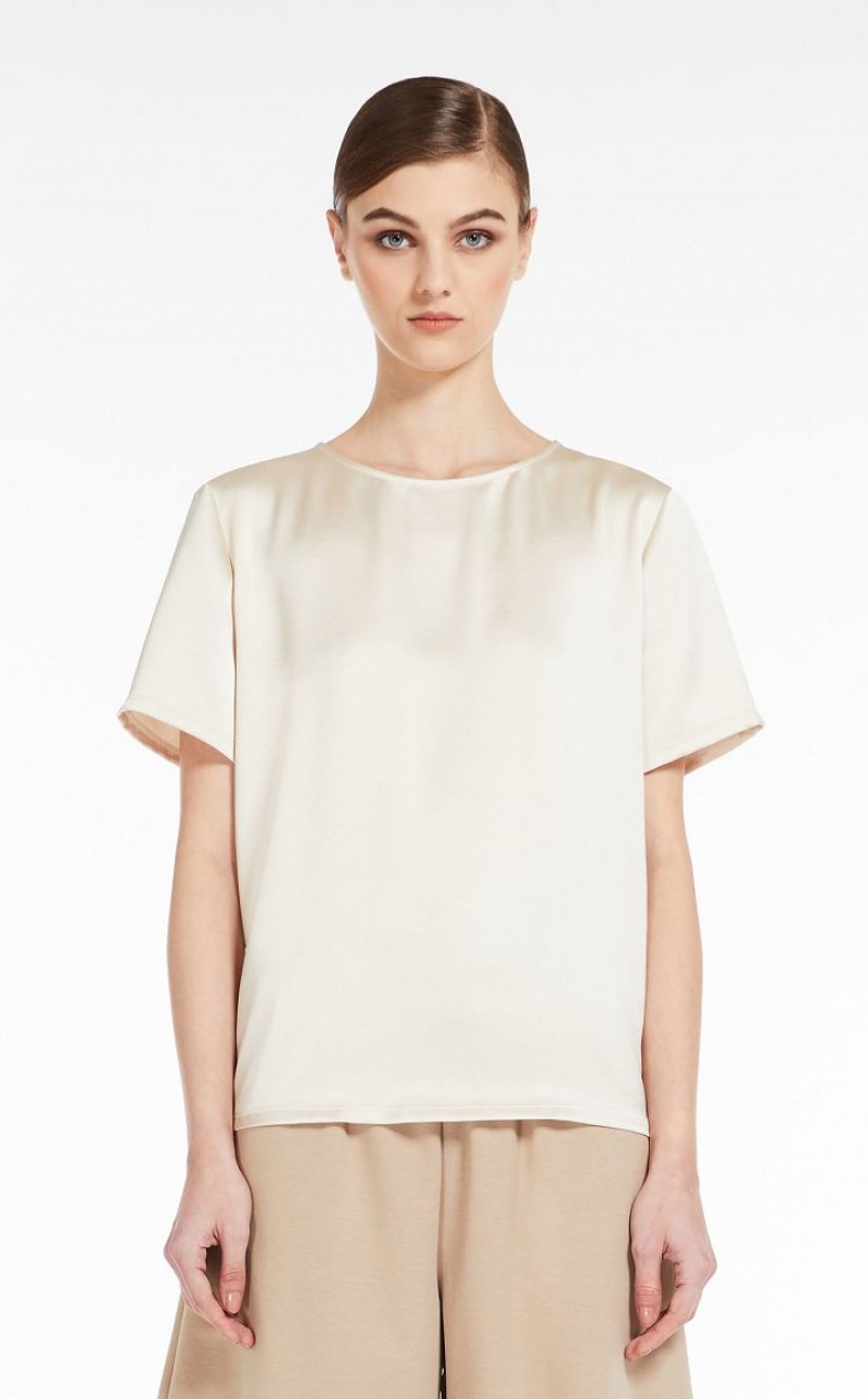 IVORY MaxMara Satin And Jersey Tops | MMR593670