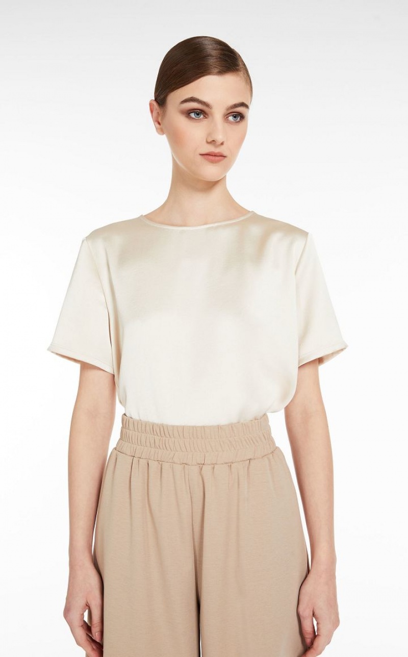 IVORY MaxMara Satin And Jersey Tops | MMR593670