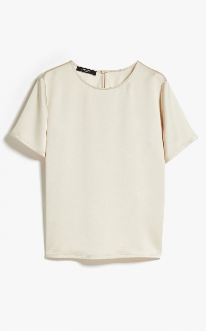 IVORY MaxMara Satin And Jersey Tops | MMR593670