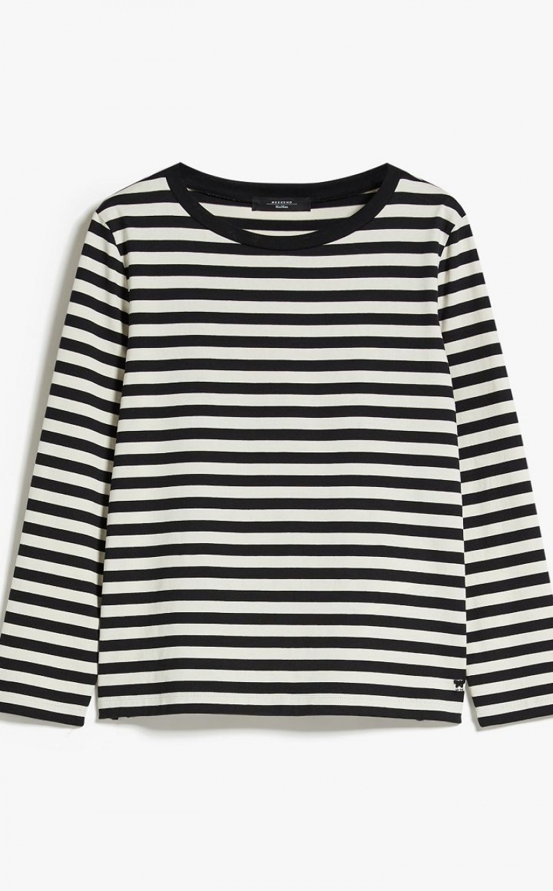 IVORY MaxMara Striped Jersey T-shirts | MMR593678