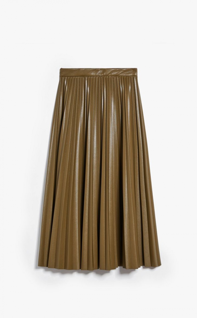 KAKI MaxMara Coated Jersey Skirts | MMR593696