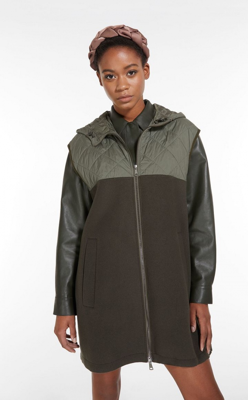 KAKI MaxMara Gilet In Technical Fabric And Wool Padded | MMR593988