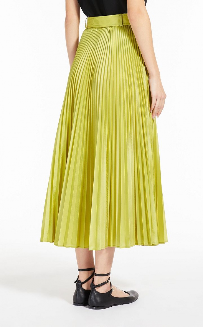 LEMON MaxMara Pleated Silk Blend Skirts | MMR593724