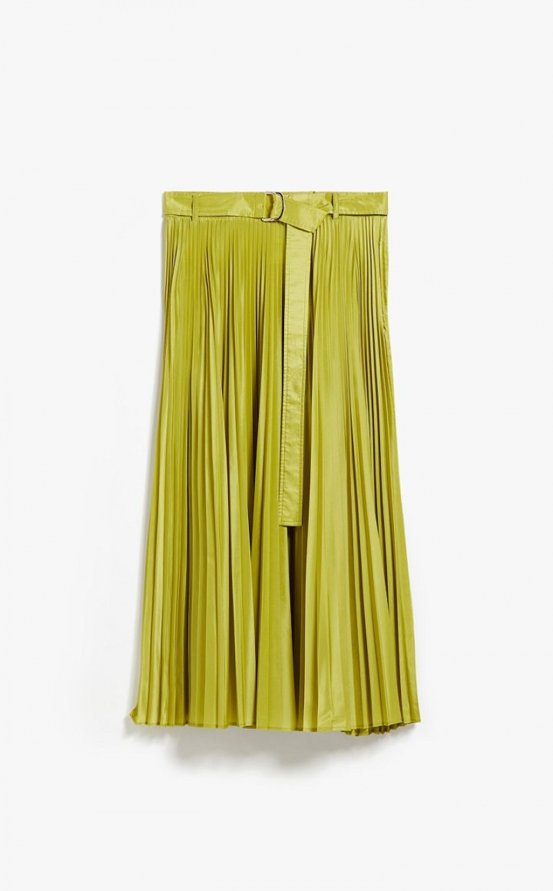 LEMON MaxMara Pleated Silk Blend Skirts | MMR593724