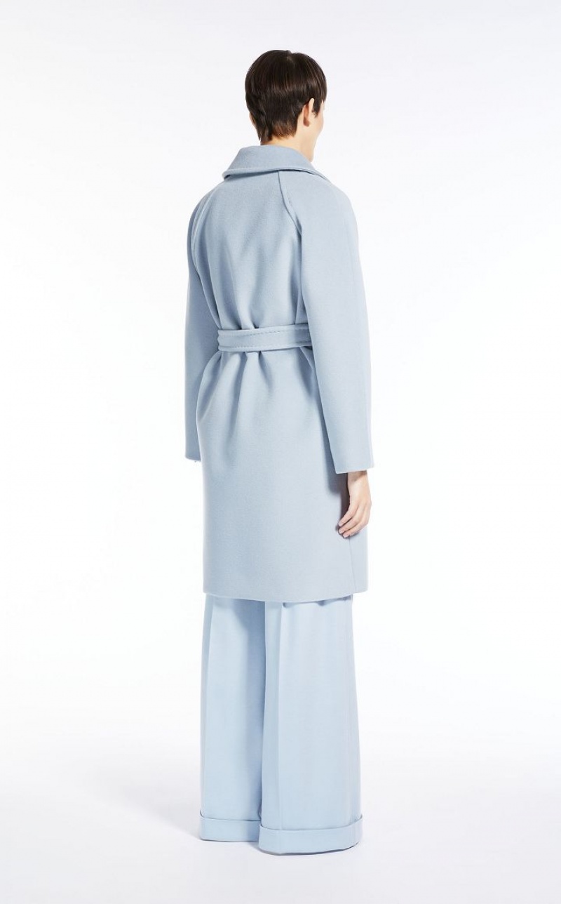 LIGHT BLUE MaxMara Cashmere And Wool Robe Coats | MMR593876