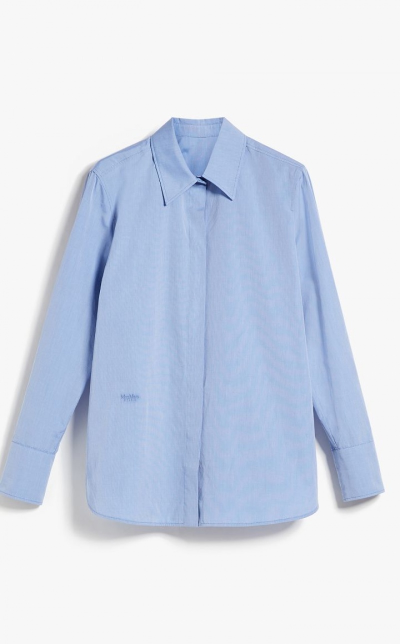 LIGHT BLUE MaxMara Chambray Boyfriend Blouses | MMR593613