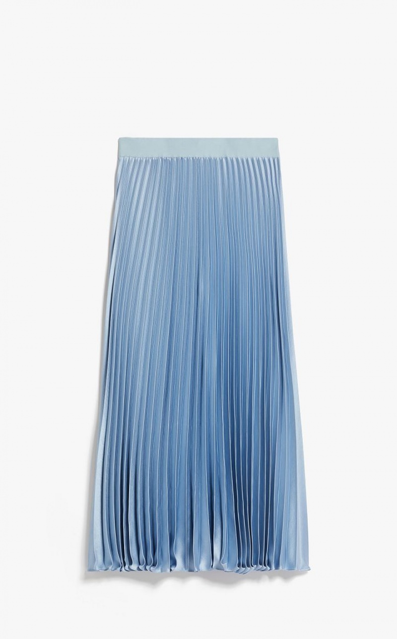 LIGHT BLUE MaxMara Pleated Satin Skirts | MMR593728