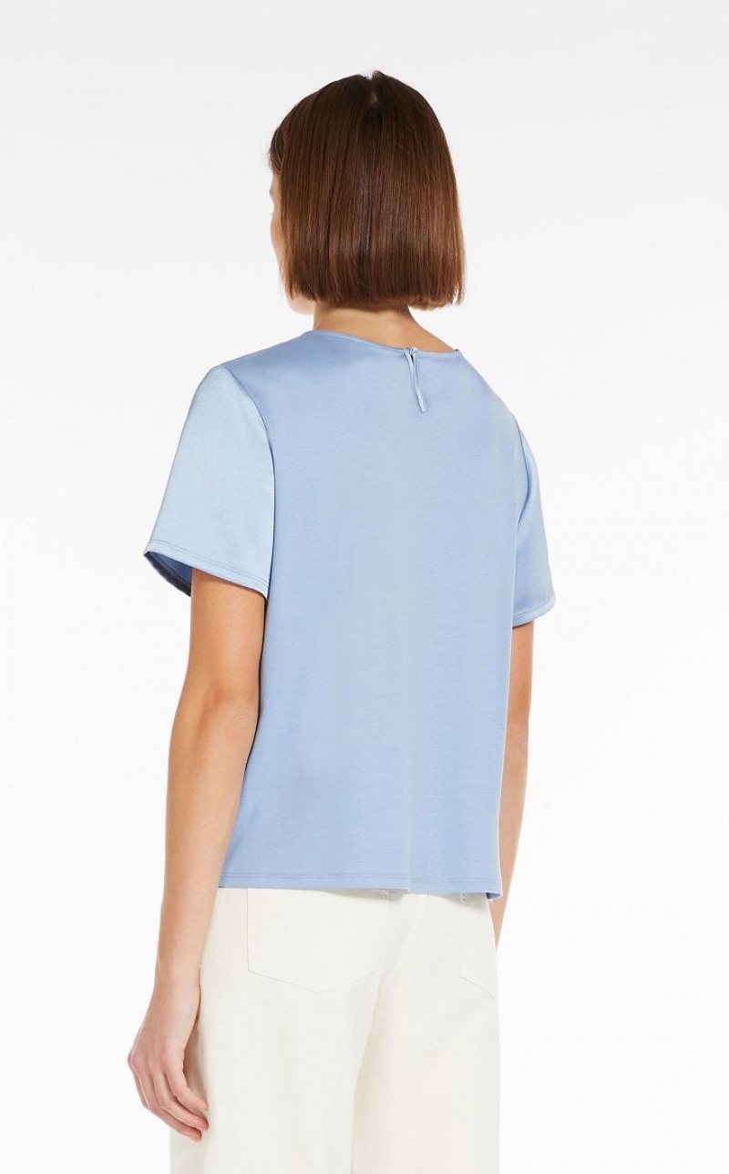 LIGHT BLUE MaxMara Satin And Jersey Tops | MMR593674