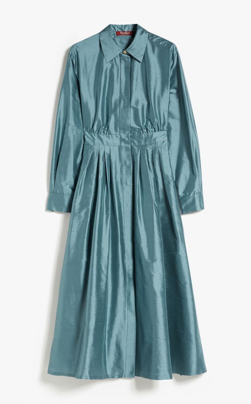 LIGHT BLUE MaxMara Shantung Shirt Dresses | MMR593382