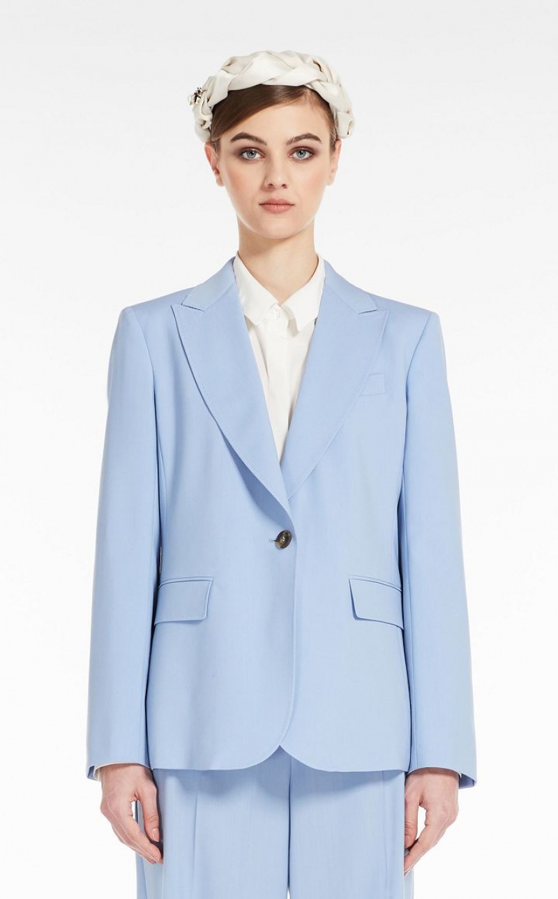 LIGHT BLUE MaxMara Wool Blazers | MMR594066