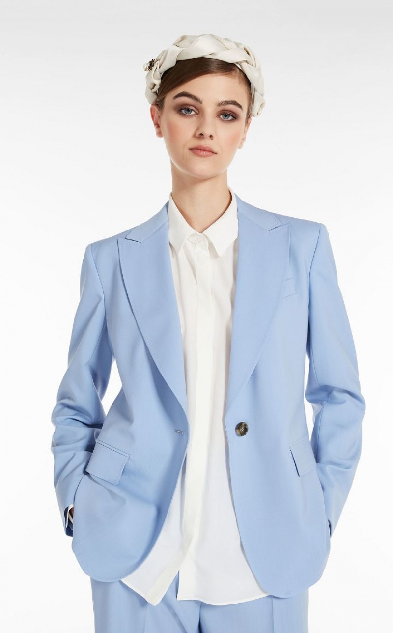 LIGHT BLUE MaxMara Wool Blazers | MMR594066