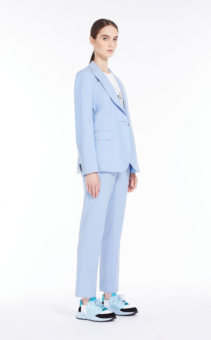 LIGHT BLUE MaxMara Wool Cigarette-cut Suit | MMR593504