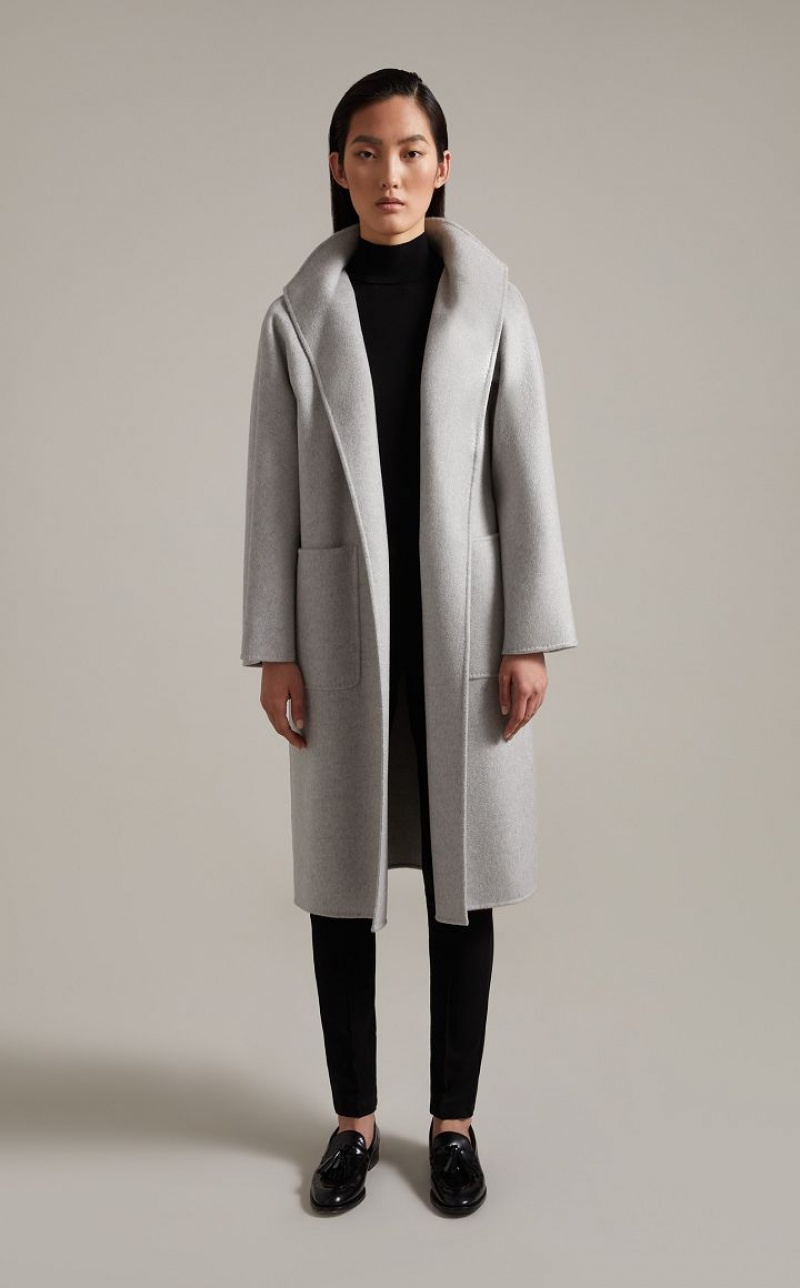 LIGHT GREY MaxMara Cashmere Cardigan Coats | MMR593904