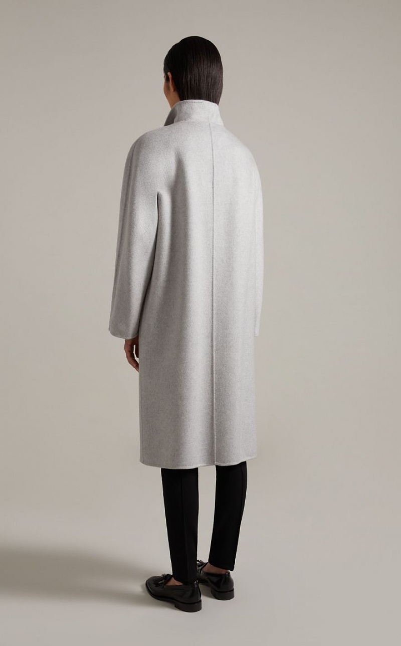 LIGHT GREY MaxMara Cashmere Cardigan Coats | MMR593904