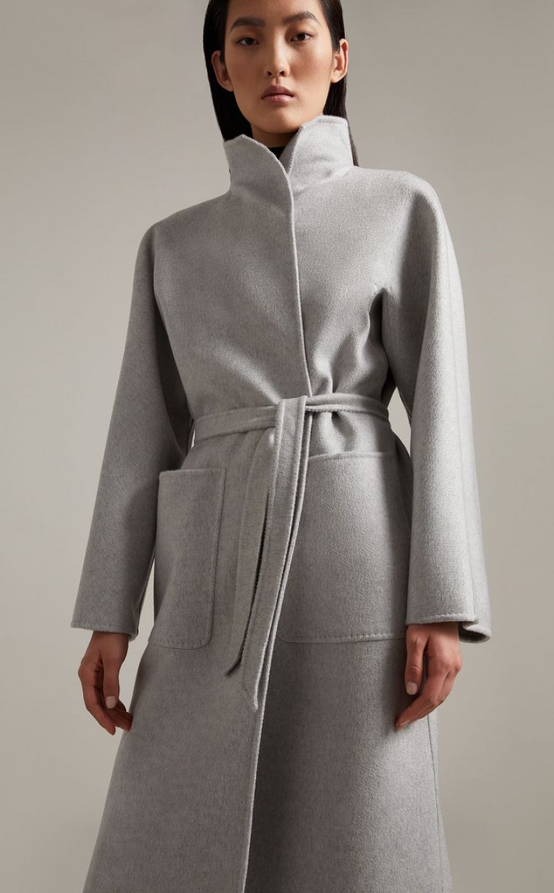 LIGHT GREY MaxMara Cashmere Cardigan Coats | MMR593904