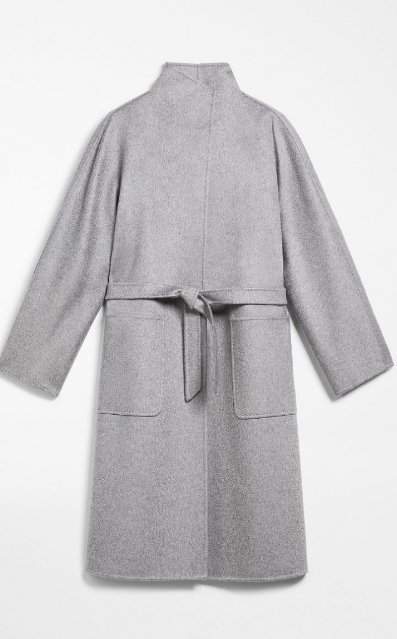 LIGHT GREY MaxMara Cashmere Cardigan Coats | MMR593904