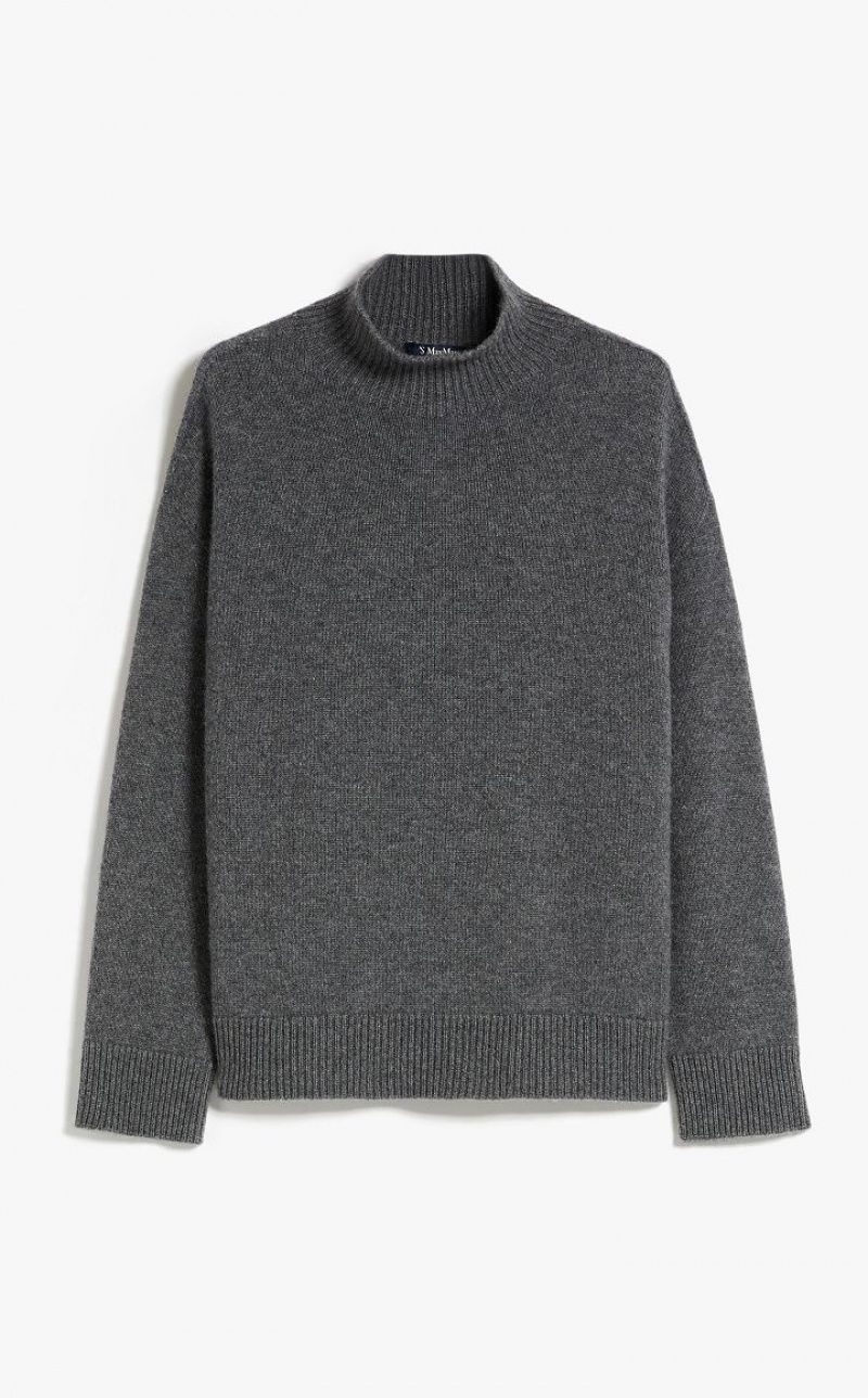 MEDIUM GREY MaxMara Cashmere Yarn Polo-neck Knitwear | MMR593451