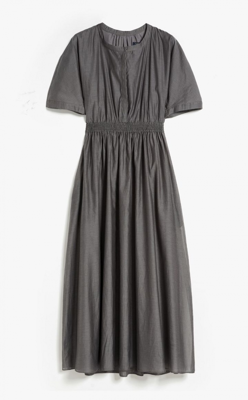 MEDIUM GREY MaxMara Cotton And Silk Voile Dresses | MMR593401