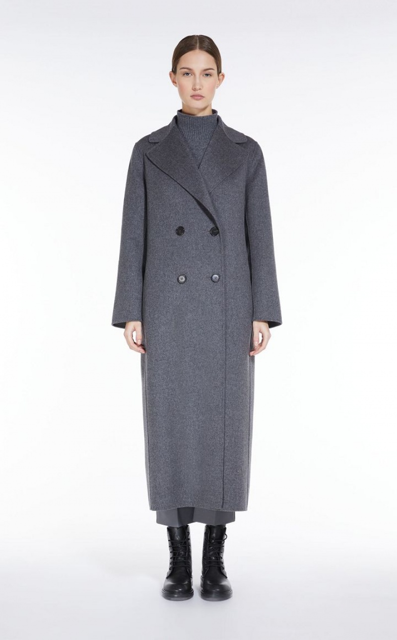 MEDIUM GREY MaxMara Double-breasted Wool Coats | MMR593872