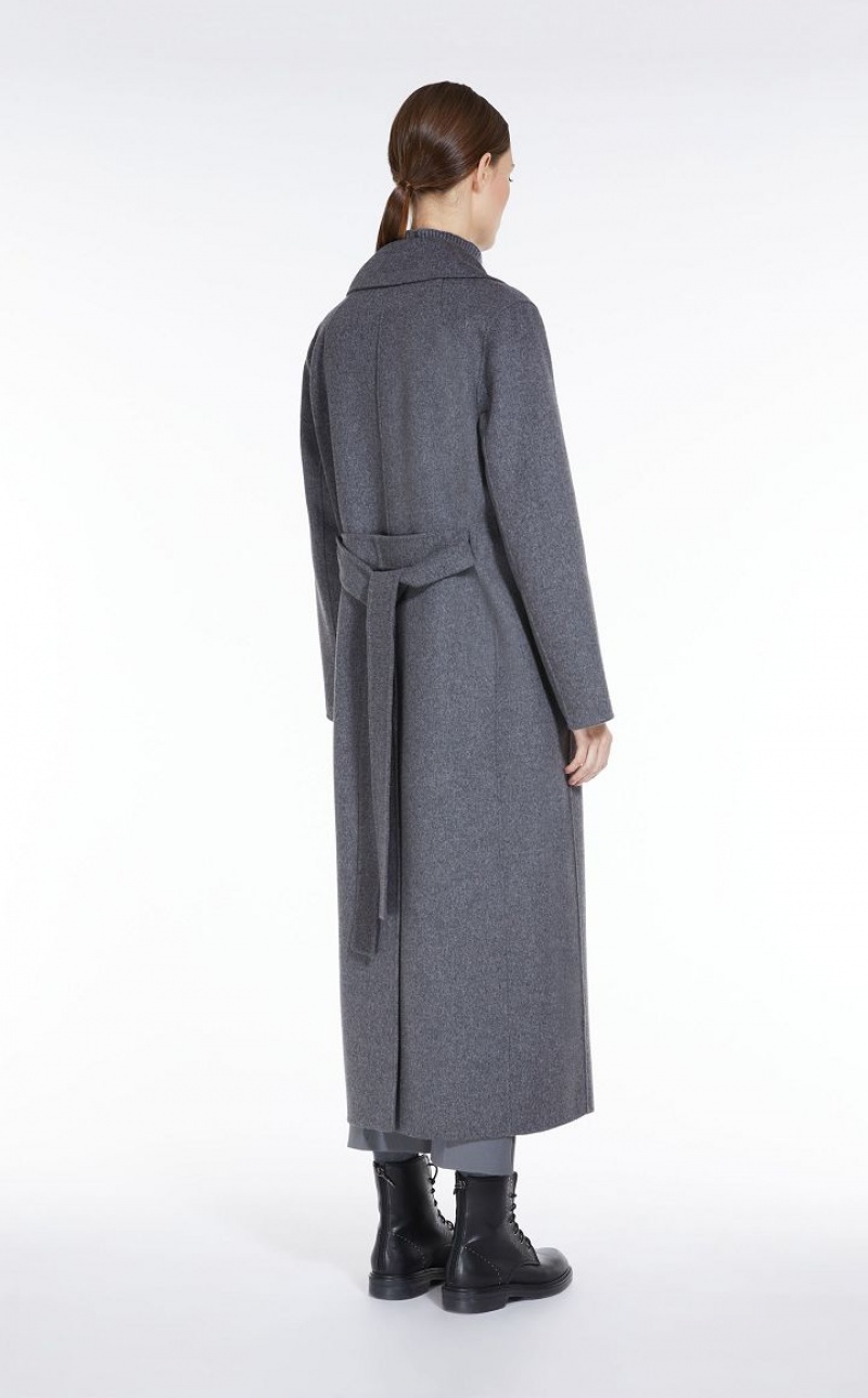 MEDIUM GREY MaxMara Double-breasted Wool Coats | MMR593872