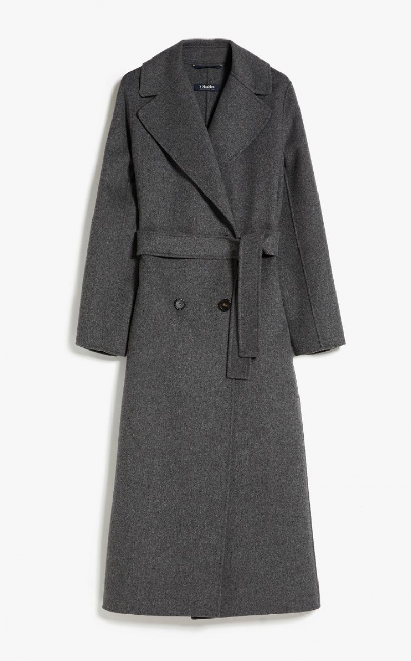 MEDIUM GREY MaxMara Double-breasted Wool Coats | MMR593872