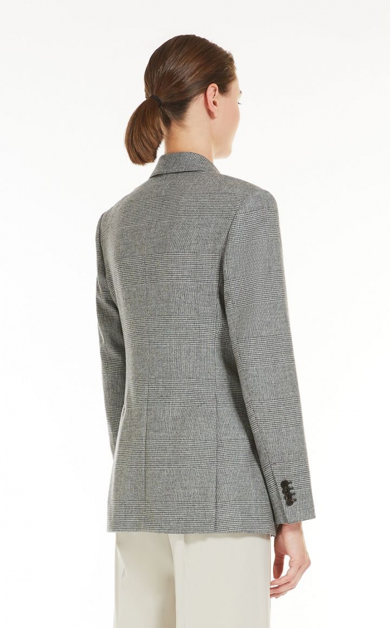 MEDIUM GREY MaxMara Saxony Wool And Cashmere Blazers | MMR594065